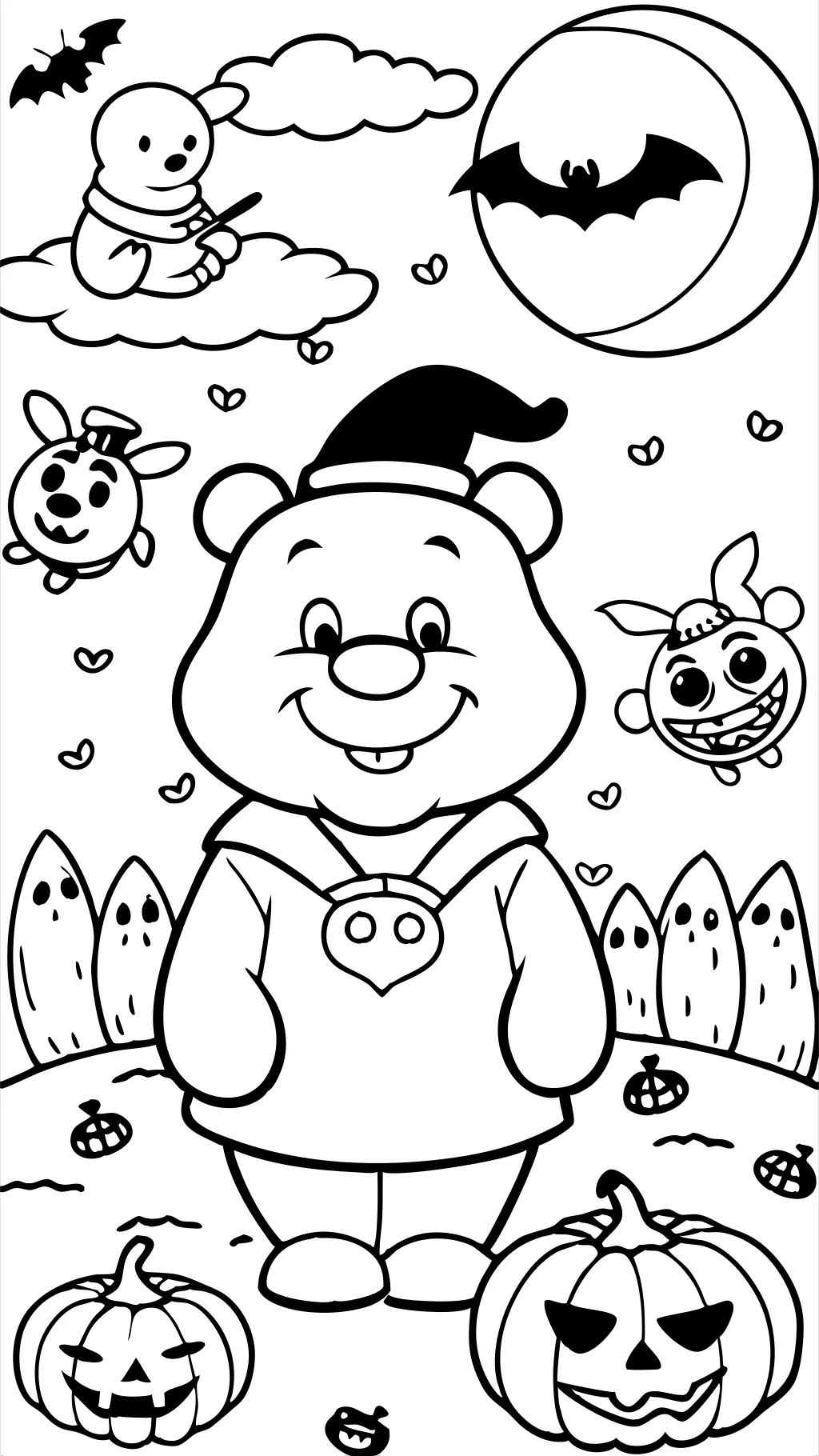 pages à colorier Winnie the Pooh Halloween